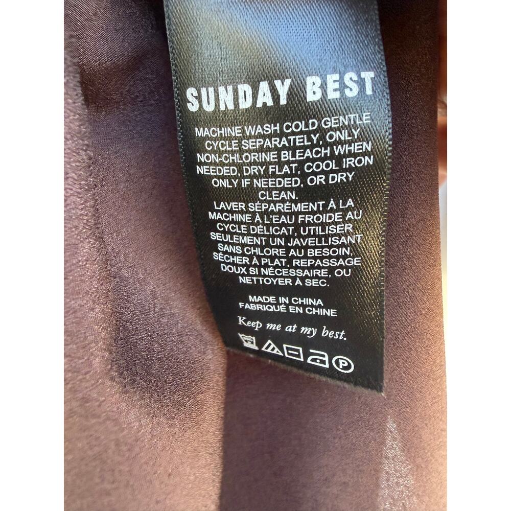 Aritzia 'Sunday Best' Brown Long Sleeve Smocked Mini Dress Women's SMALL - Picture 4 of 8